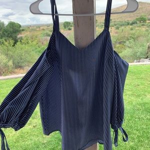 Off the Shoulder pin stripes